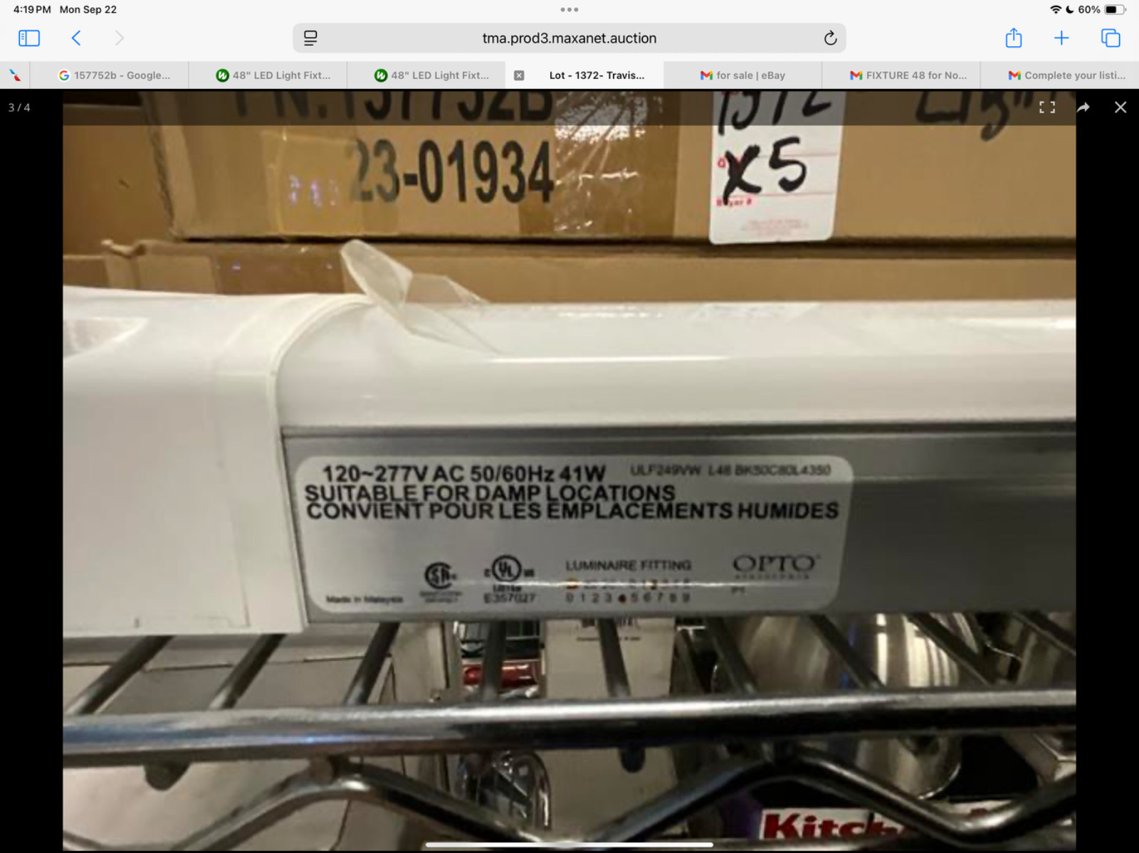 LED LIGHT FIXTURE 48 for Nor-Lake 157752 1302 1B