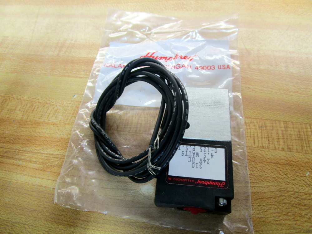 Humphrey 310 Valve 24VDC/4.5Watts/0-125P.S.I.