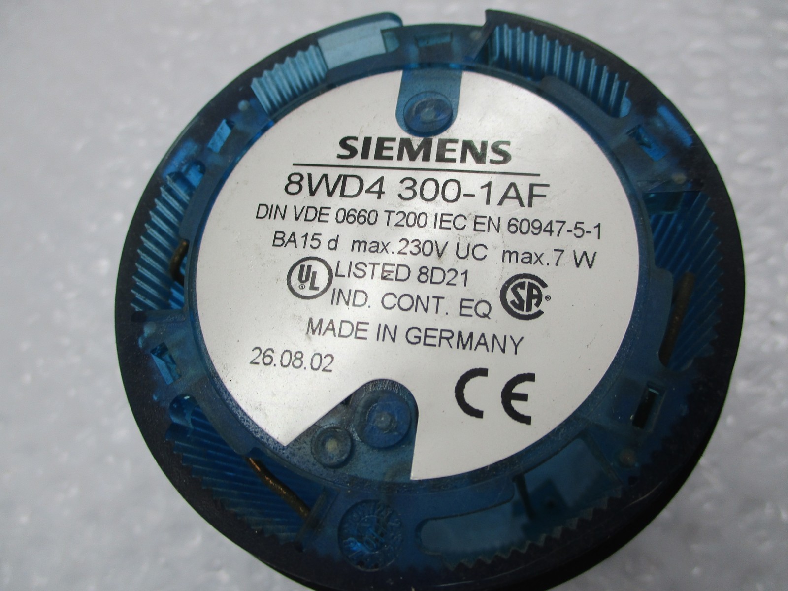 SIEMENS 8WD4300-1AF STACK LIGHT BLUE UNMP