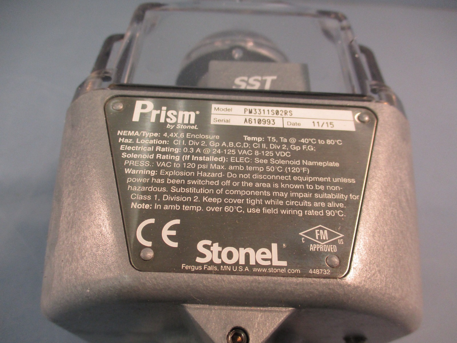 ITT PURE-FLO .38″ B204 w/PRISM by STONEL PM3311S02RS VALVE/ACTUATOR ASSEMBLY