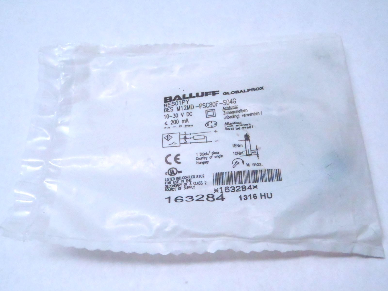 Balluff BRS M12MD-PSC80F-S04G Proximity Sensor BES01PY 10-30VDC