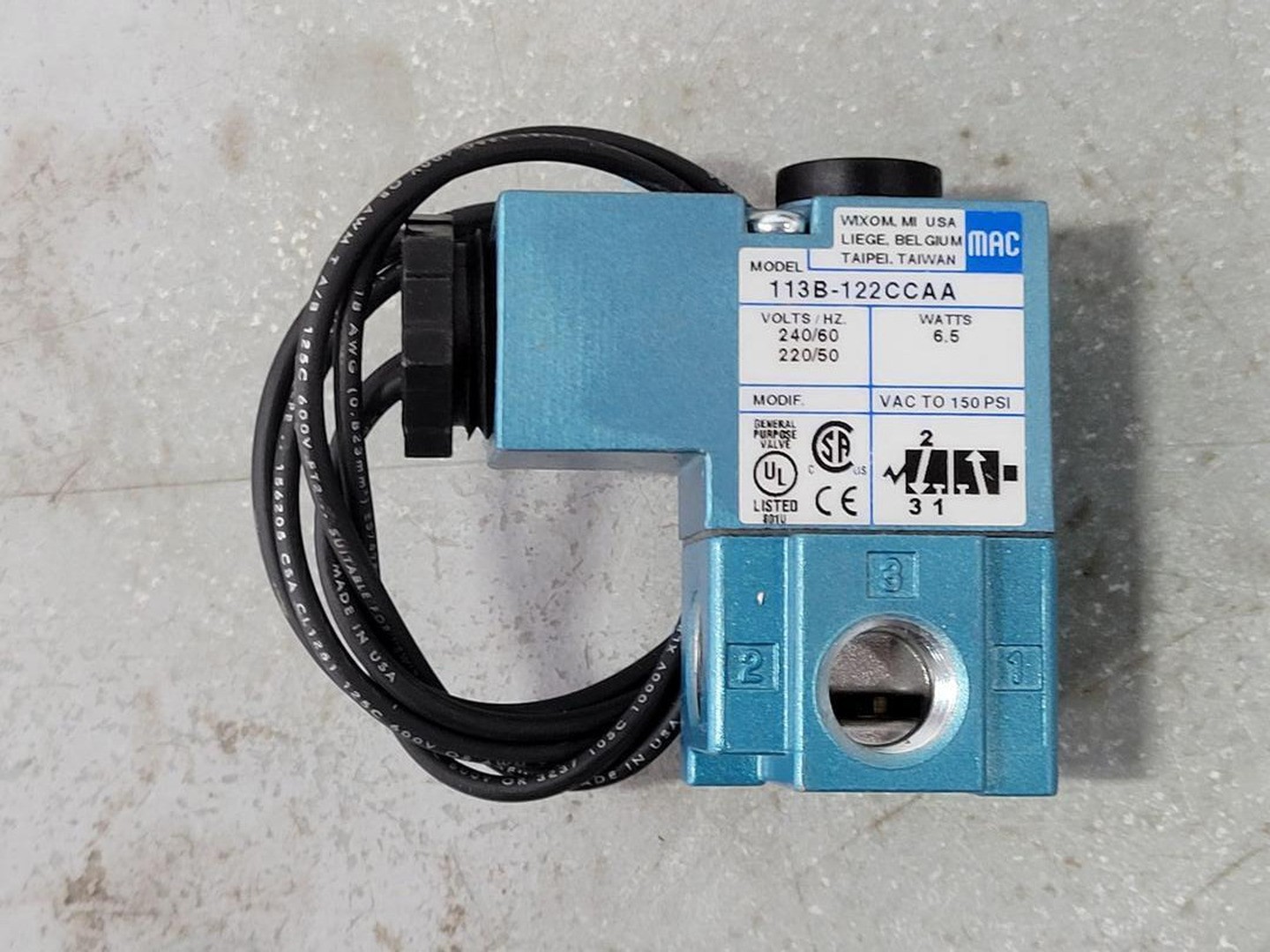 MAC 113B-122CCAA 6.5W Solenoid Valve – Valve Parts
