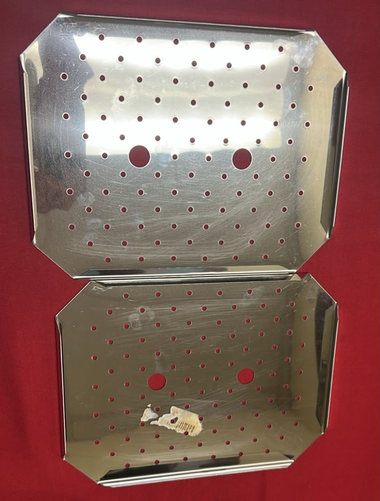 (2) Stainless Steel Steam Table False Bottom | 1/2 Size | Perforated