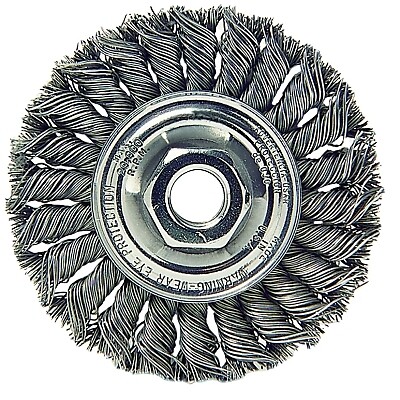 Weiler 8106 Standard Twist Knot Wire Wheel 6 in Diameter 0.023 in Steel Wire