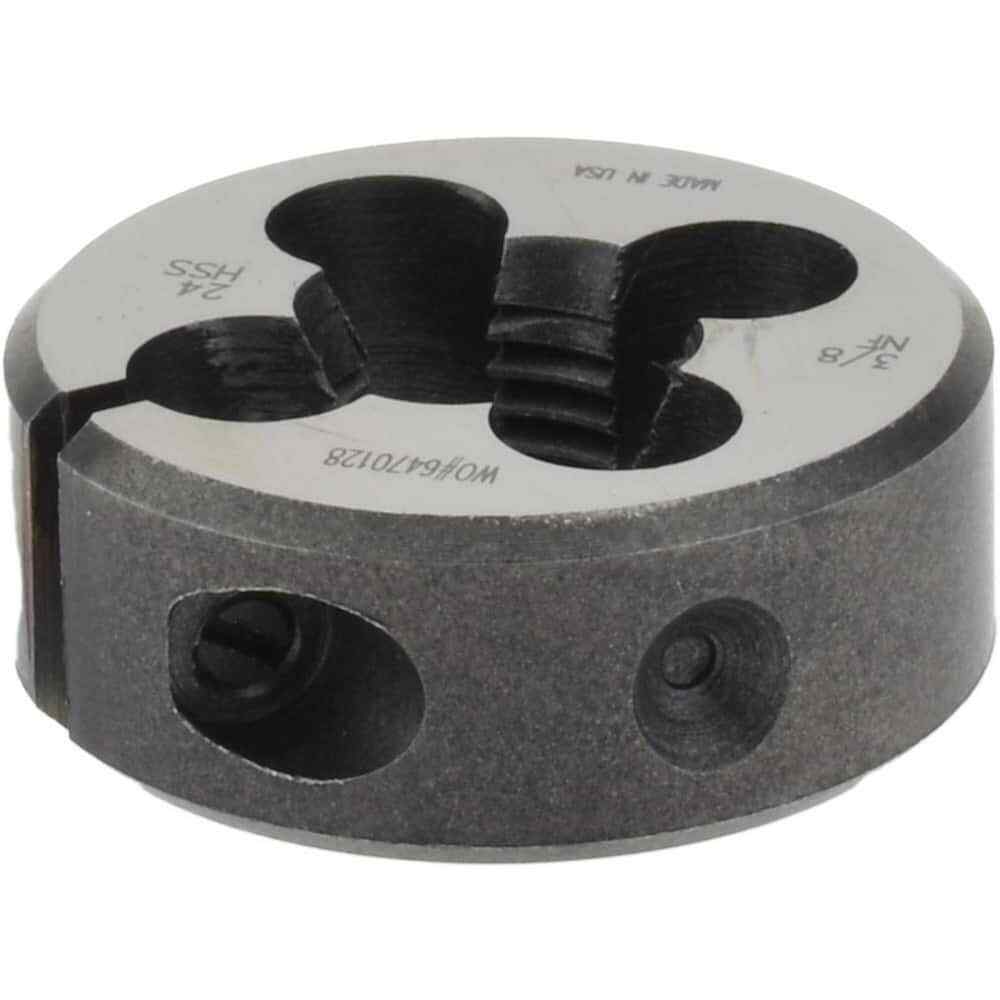 Made in USA 3693181 HSS Adjustable Round Die: 3/8-24, 3/8″ OD, Right Hand Thread