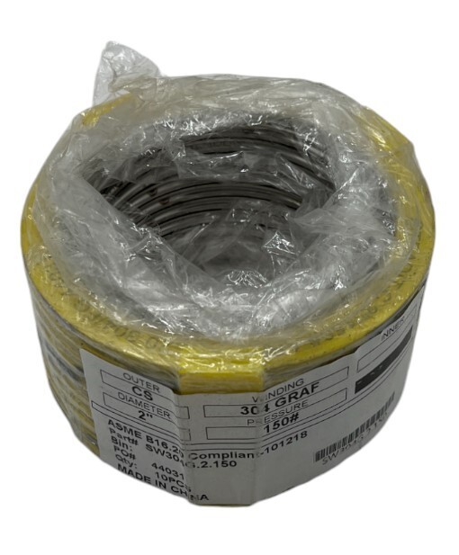 Pack of 10 Spiral Wound Gasket SW304G.2.150 2 in Diameter 304 Graf Winding CS