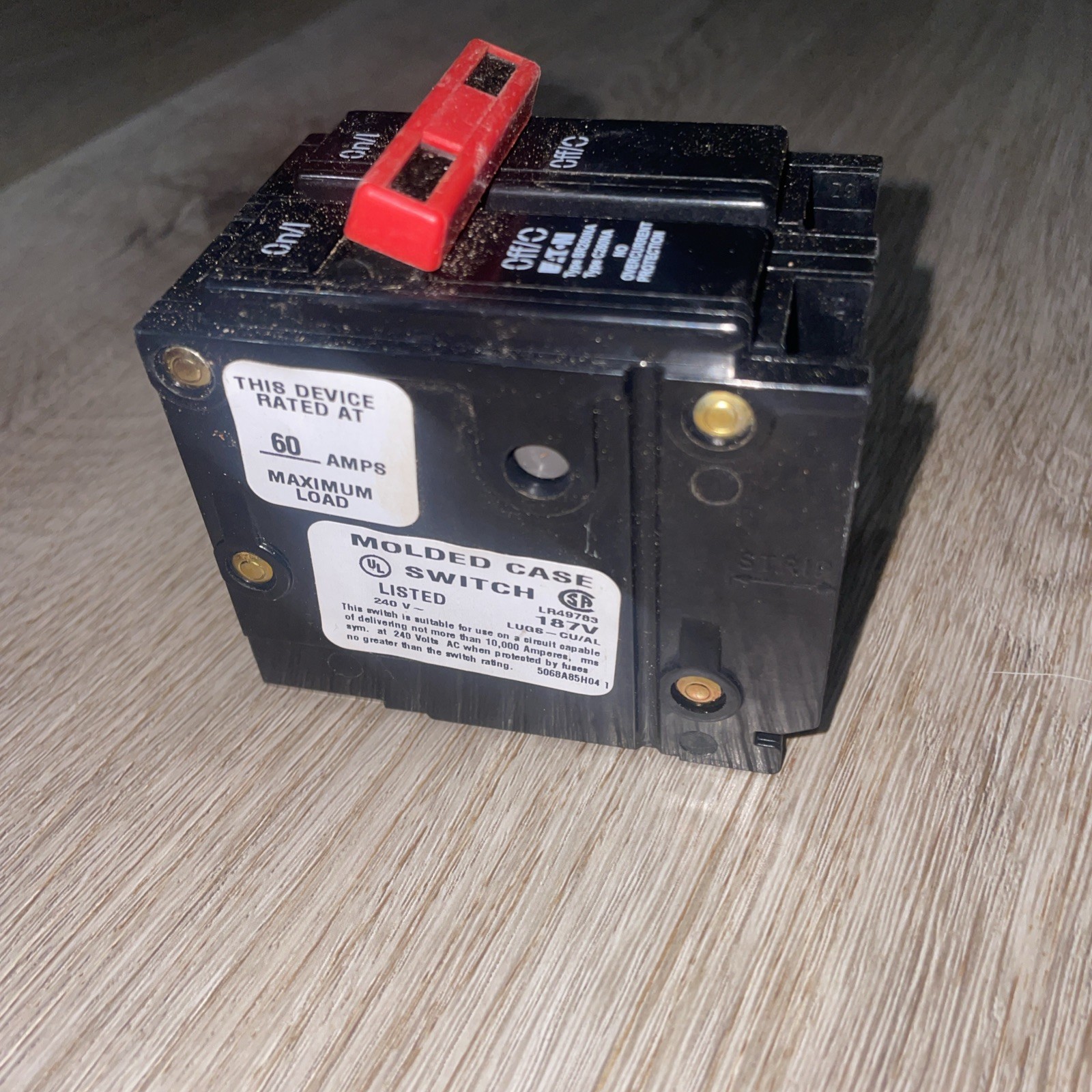 Eaton Cutler Hammer BR260NA 2 Pole 60 Amp Molded Case Circuit Breaker