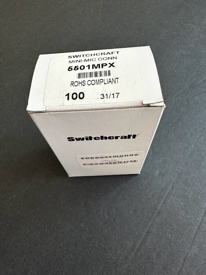 SWITCHCRAFT 5501MPX Miniature Microphone Connector, RoHS, new in original pack
