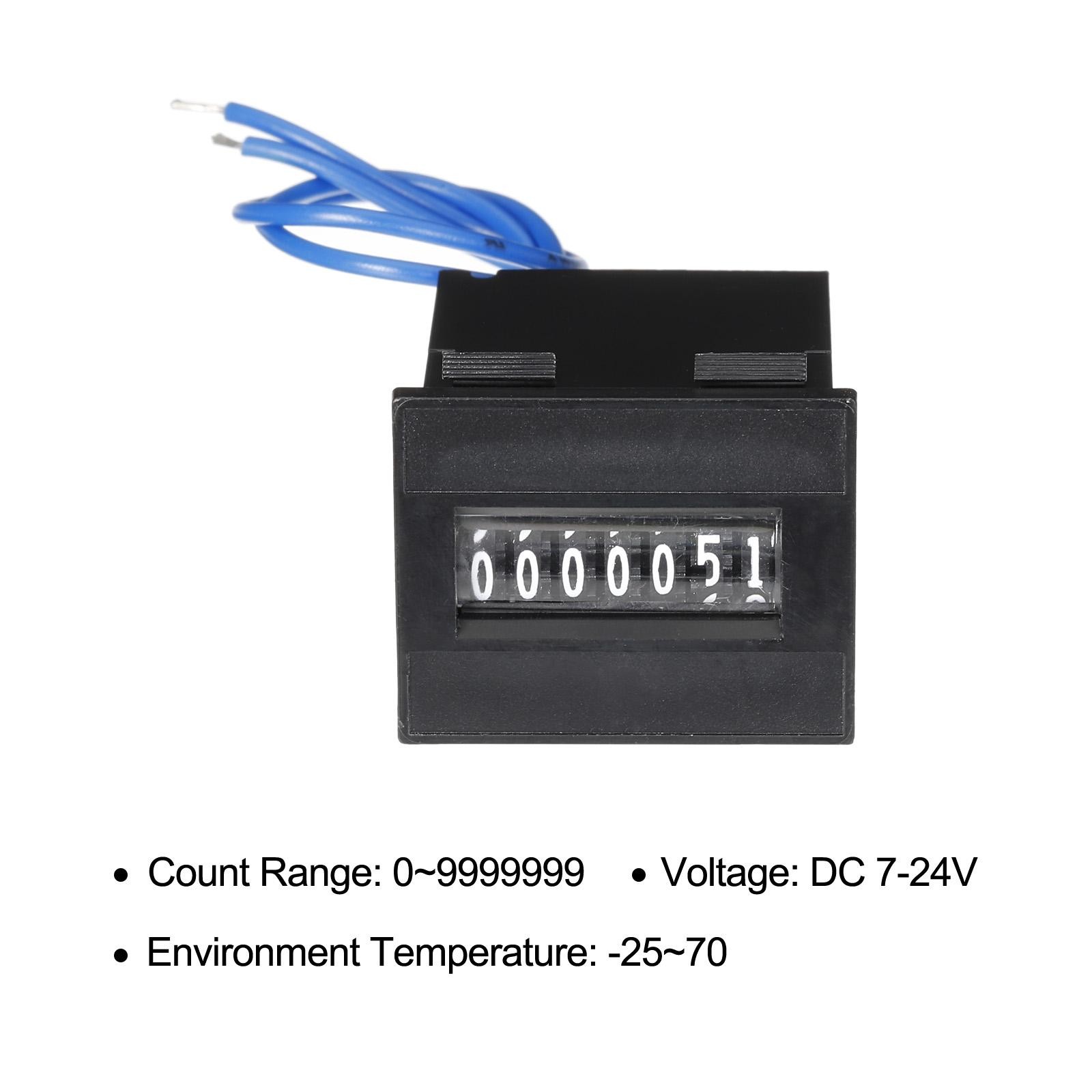 Electromagnetic Counter 7 Digit 0-9999999 Range Electronic Pulse Totalizer 7-24V