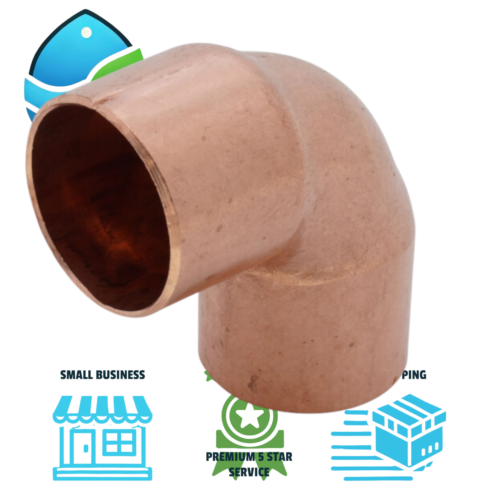 1″ Wrot Copper 90° Elbow, C x C Close Rough Sweat x Sweat Solder Fitting