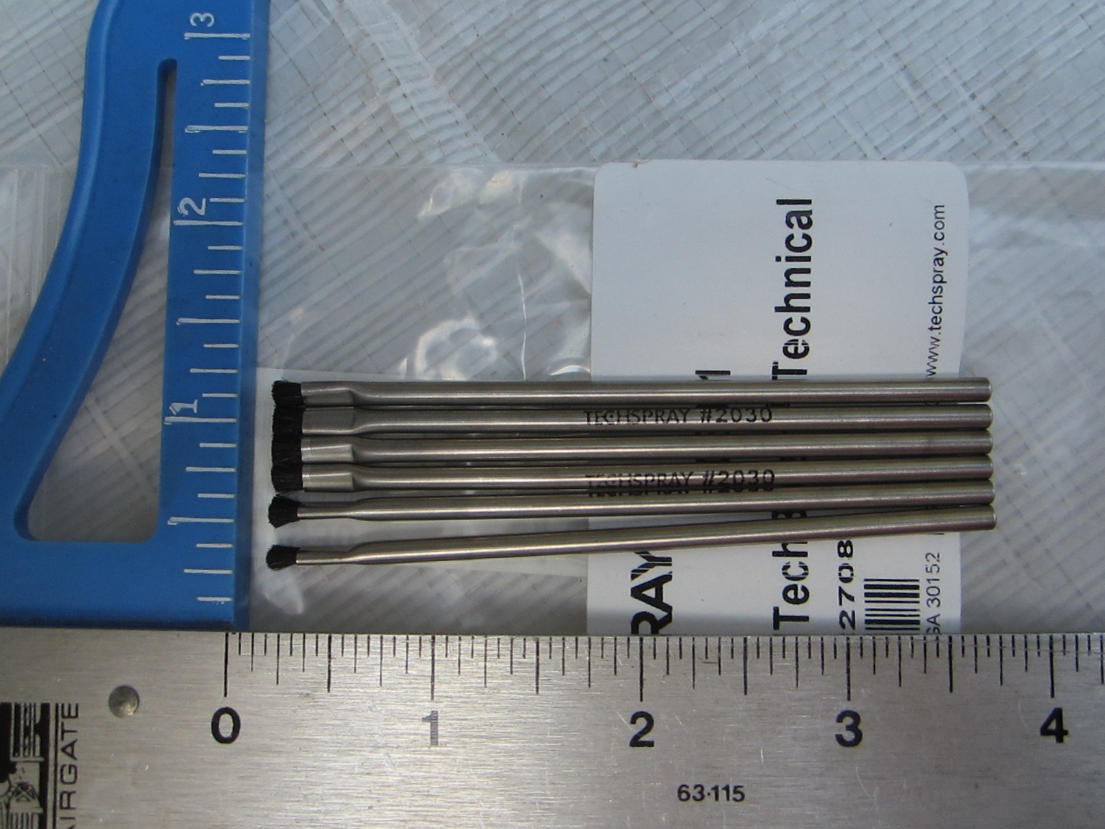 TECHSPRAY 2030-1 1/8X1/16 GOAT HAIR TECHNICAL CLEANING BRUSH LOT OF 6