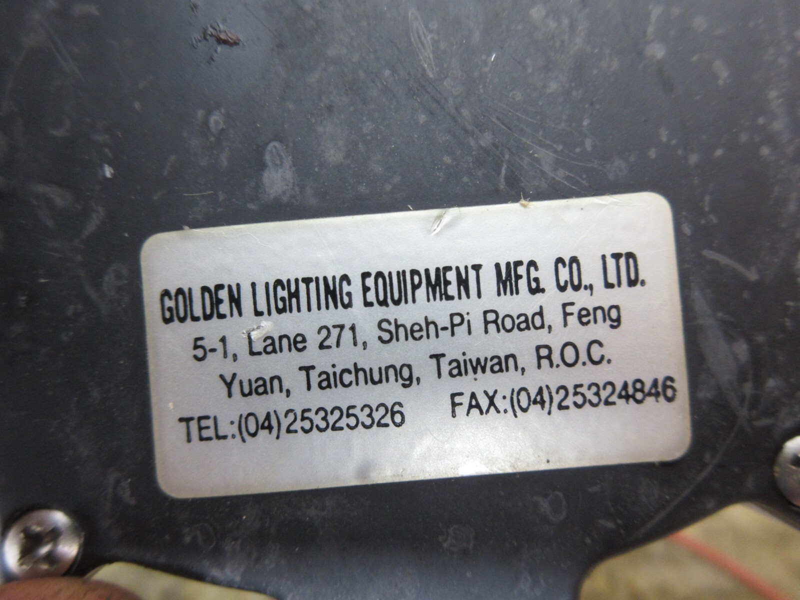 GOLDEN LIGHTING EQUPMENT WORK LIGHT LAMP 5-1 BADGER B-2040 CNC VERTICAL MILL