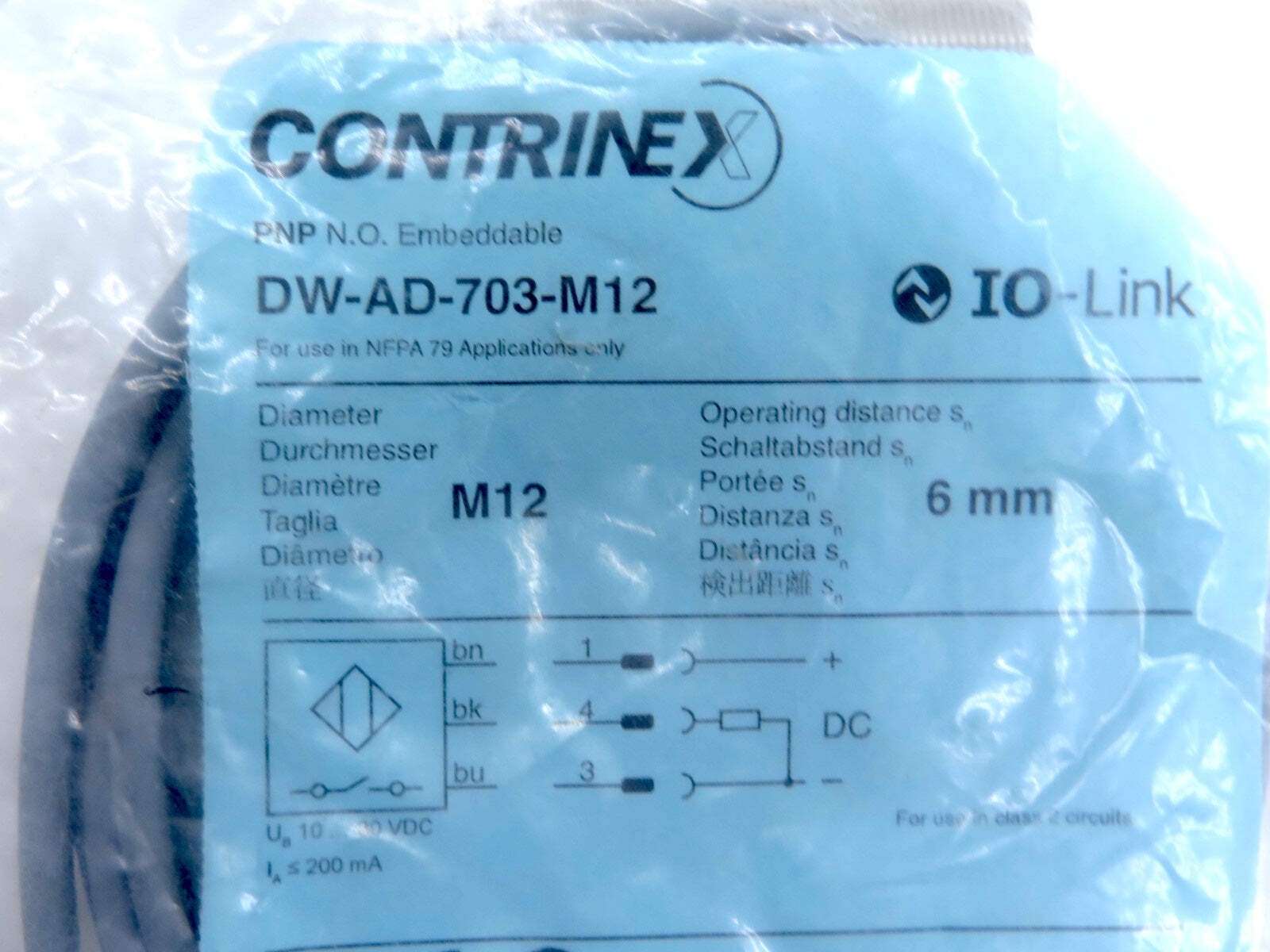 Contrinex DW-AD-703-M12 Stainless Steel Inductive Sensor
