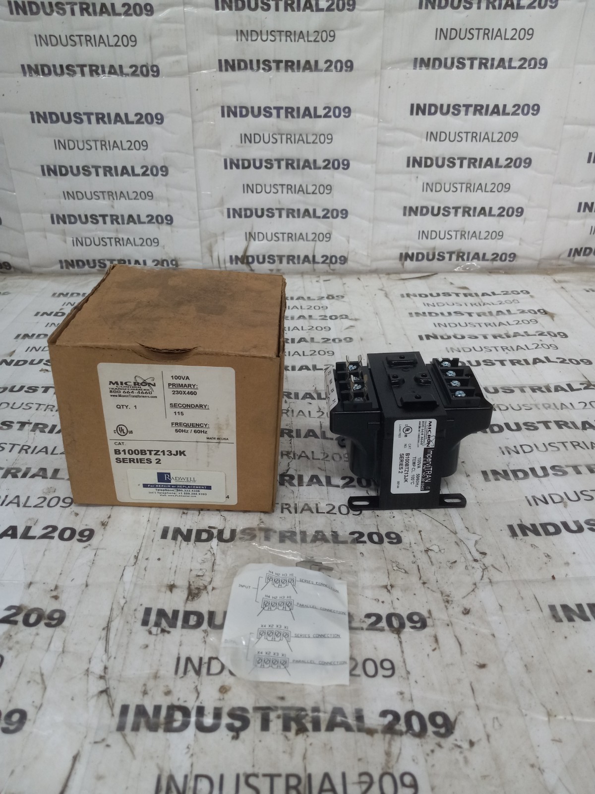 MICRON B100BTZ13JK TRANSFORMER 50/60HZ 115V SERIES 2