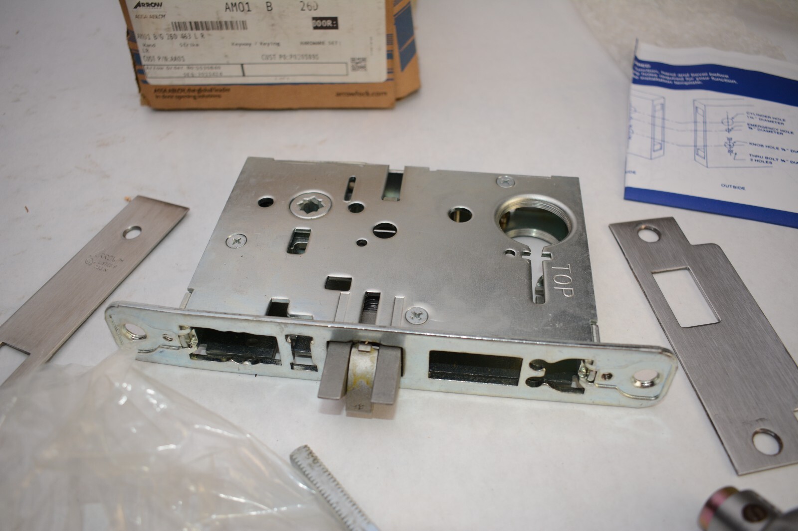 Arrow AM01 BD 26D Passage Mortise Lock – B Knob – D Rose