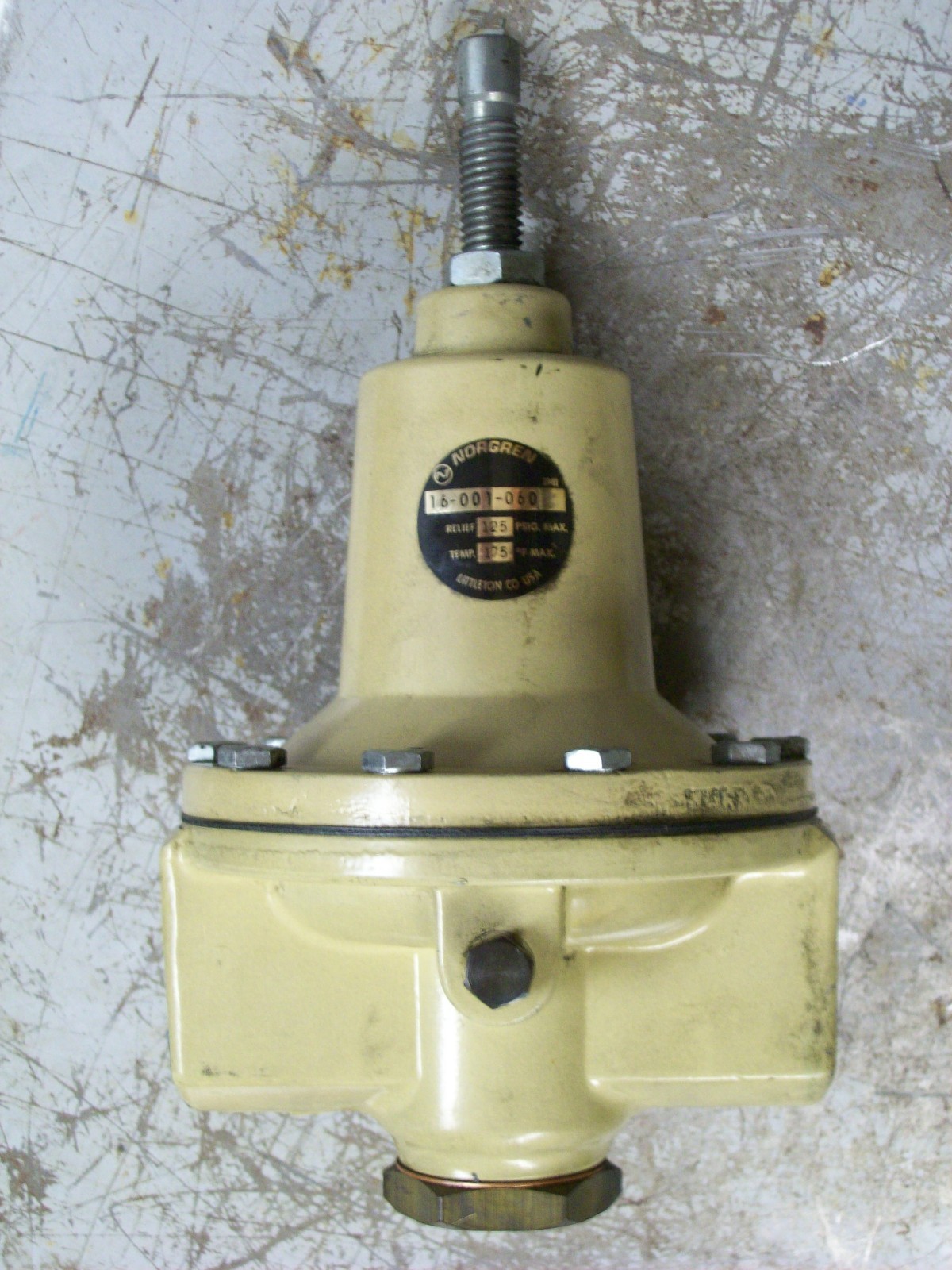NORGREN RELIEF VALVE 125 PSIG BEIGE , 16-001-060