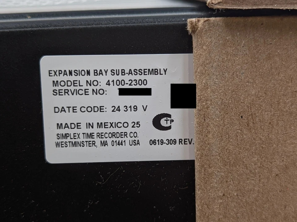 New Simplex 4100-5203 Expansion Bay Sub-Assembly For Simplex Fire Control