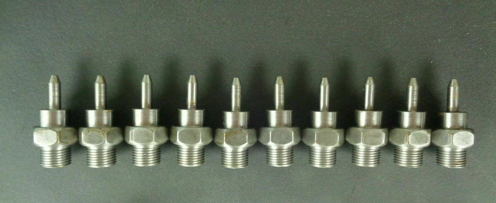 Lot of 10 Adapter Fitting 1/16″ ID x 1/4″ OD Tube 5/8″ Thread 7/8″ Nut SKU D