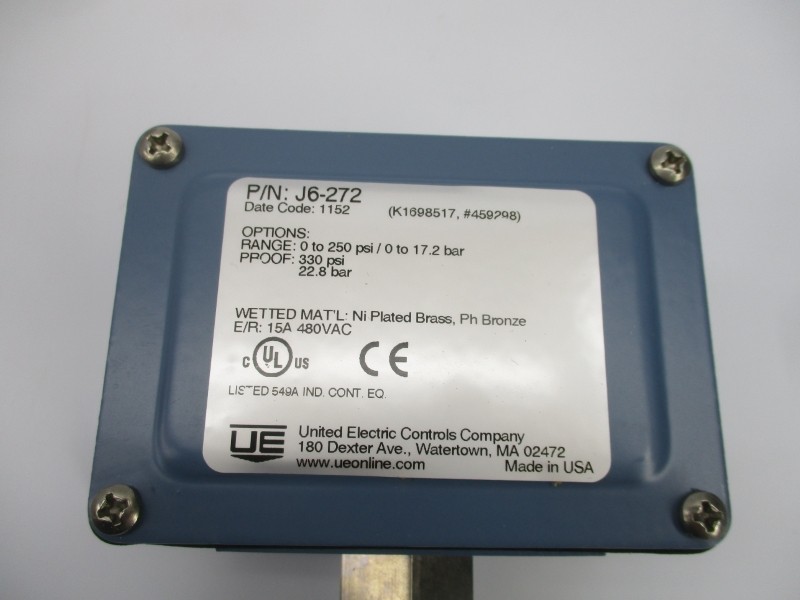 UNITED ELECTRIC J6-272 480VAC 15A 0-250PSI NSMP