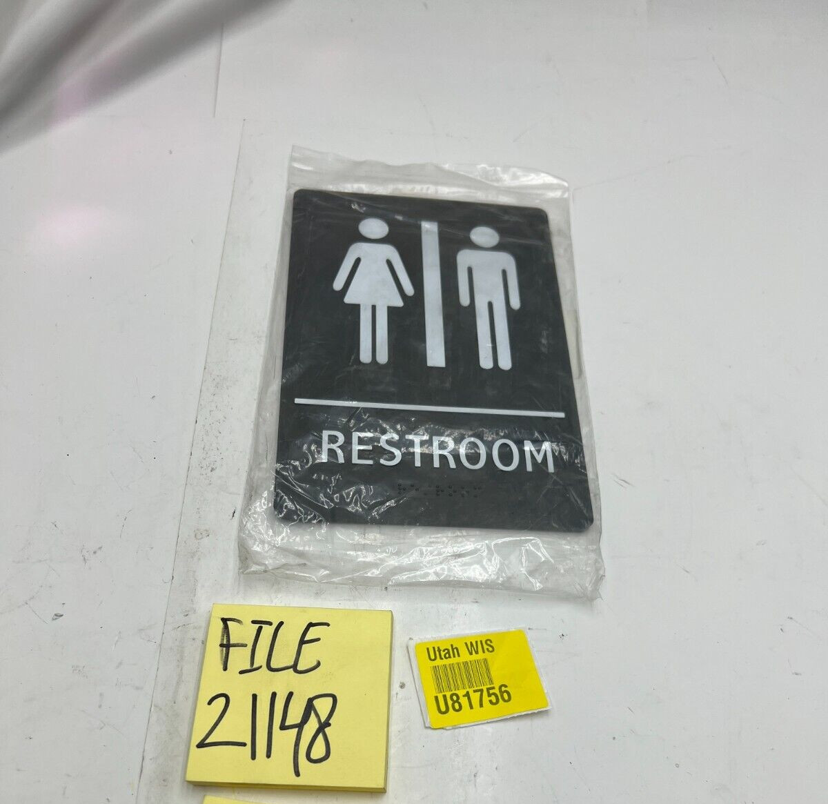 (QTY 2) Restroom Sign 9 In Height 6 In Width Abs Plastic Vertical 486G75 Black