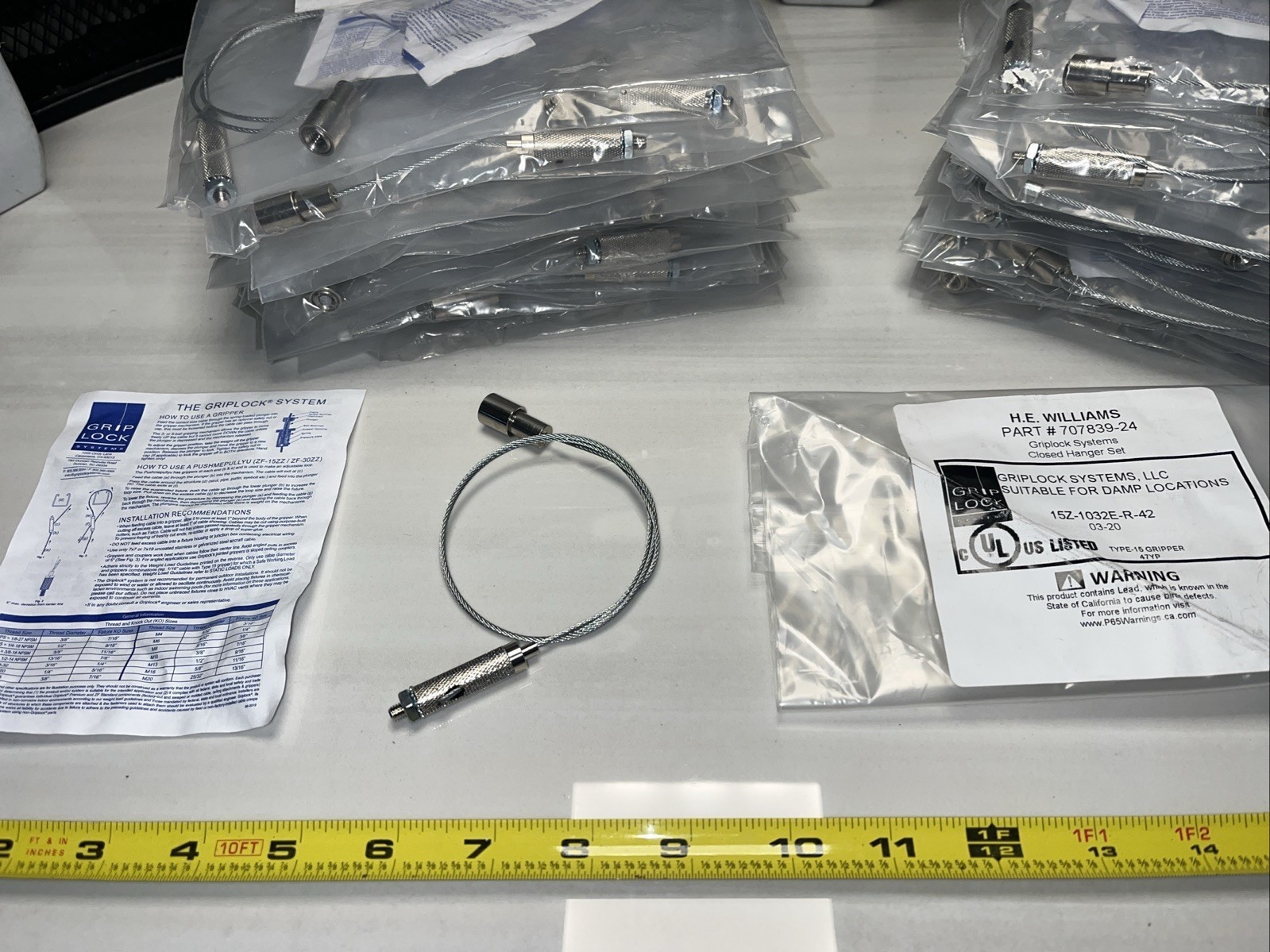 80 QTY! MASSIVE LOT- H.E. Williams Griplock Systems Closed Hanger Set 707839-24