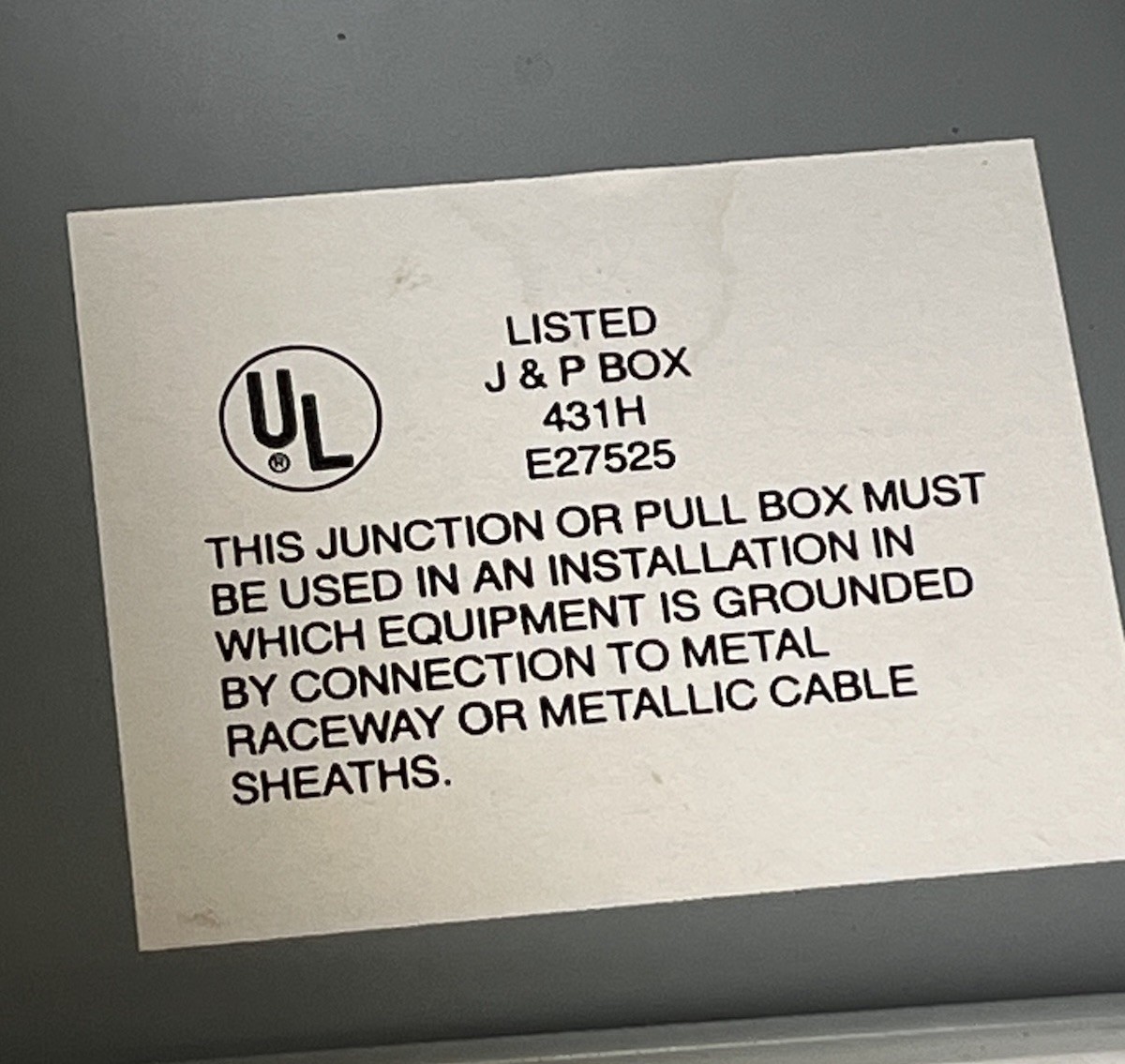 Hoffman E27525 J & P Box Enclosure 431H E27525 10x8x4 Inches Type 12 & 13