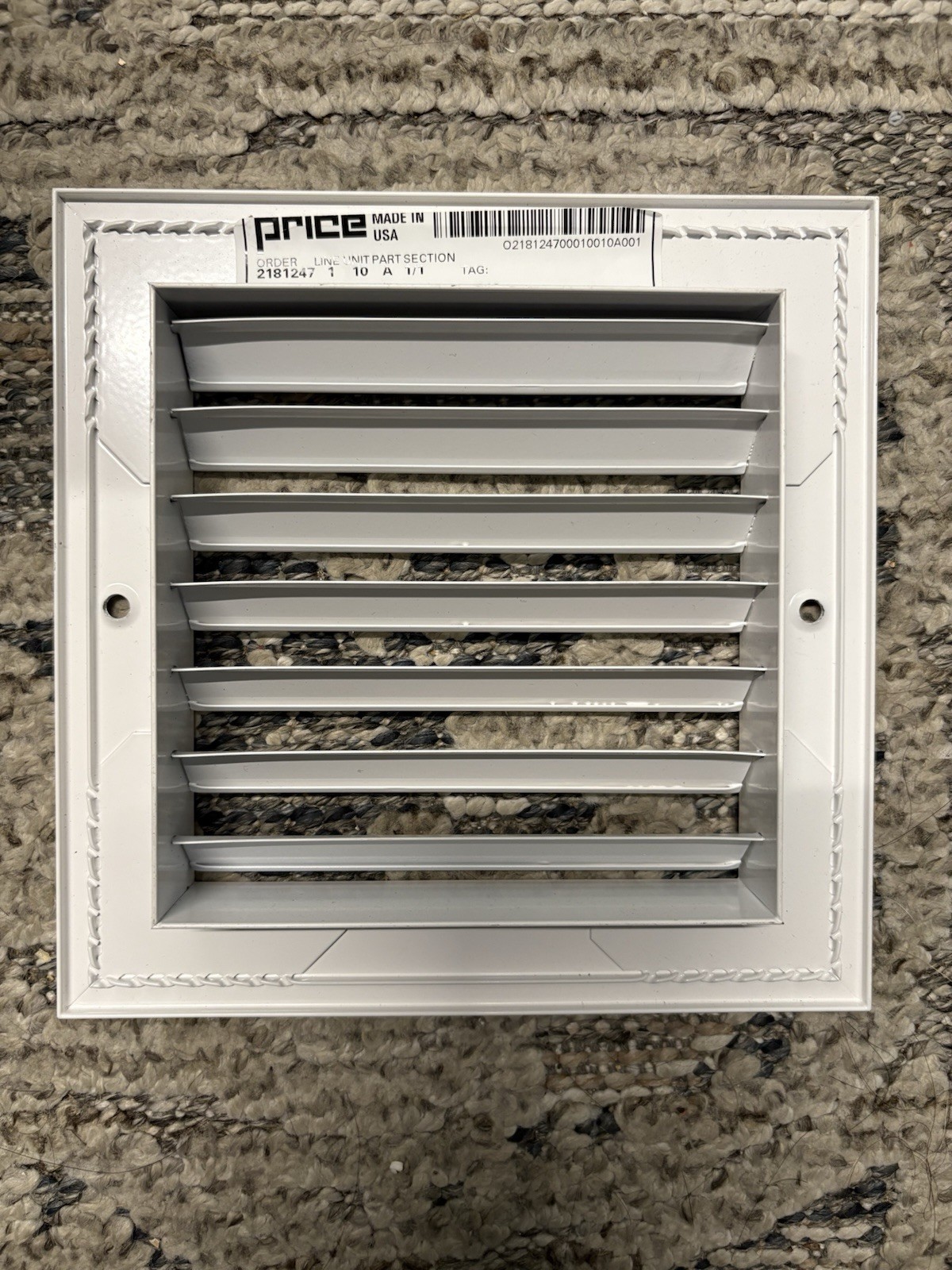 Price 630 6×6 Lay-In Mount Air Grille