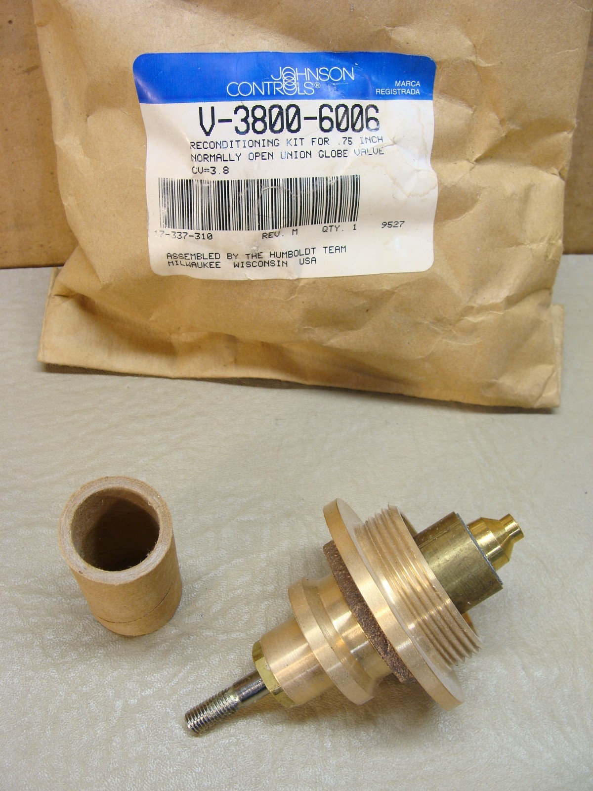 NEW Johnson Controls V-3800-6006 union globe valve insert only