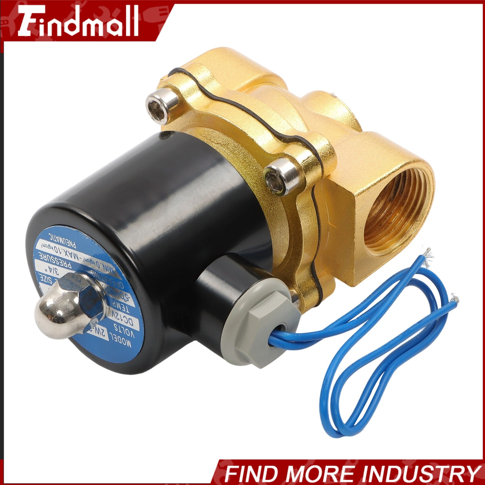 Findmall 3/4″ Solenoid Valve Air Water N/C Gas Oil Normally Closed 12V 220V