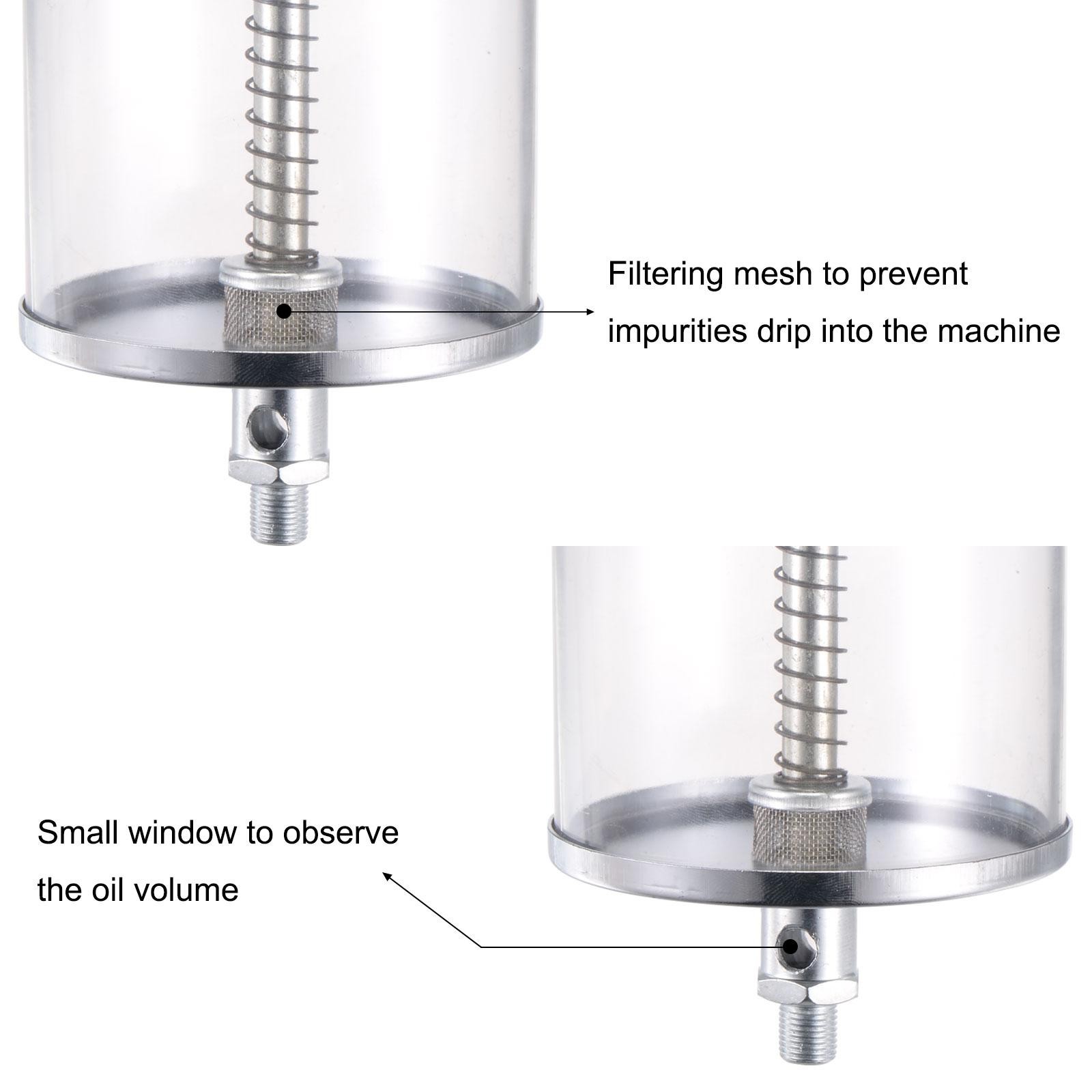 Needle Valve Type Oil Cup M10x1 Thread 400ml Sight Gravity Drip Feed Oiler