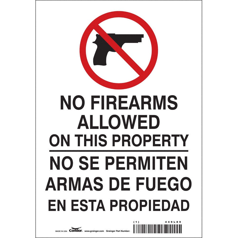CONDOR Safety Sign,10 in x 7 in,Vinyl 449L89