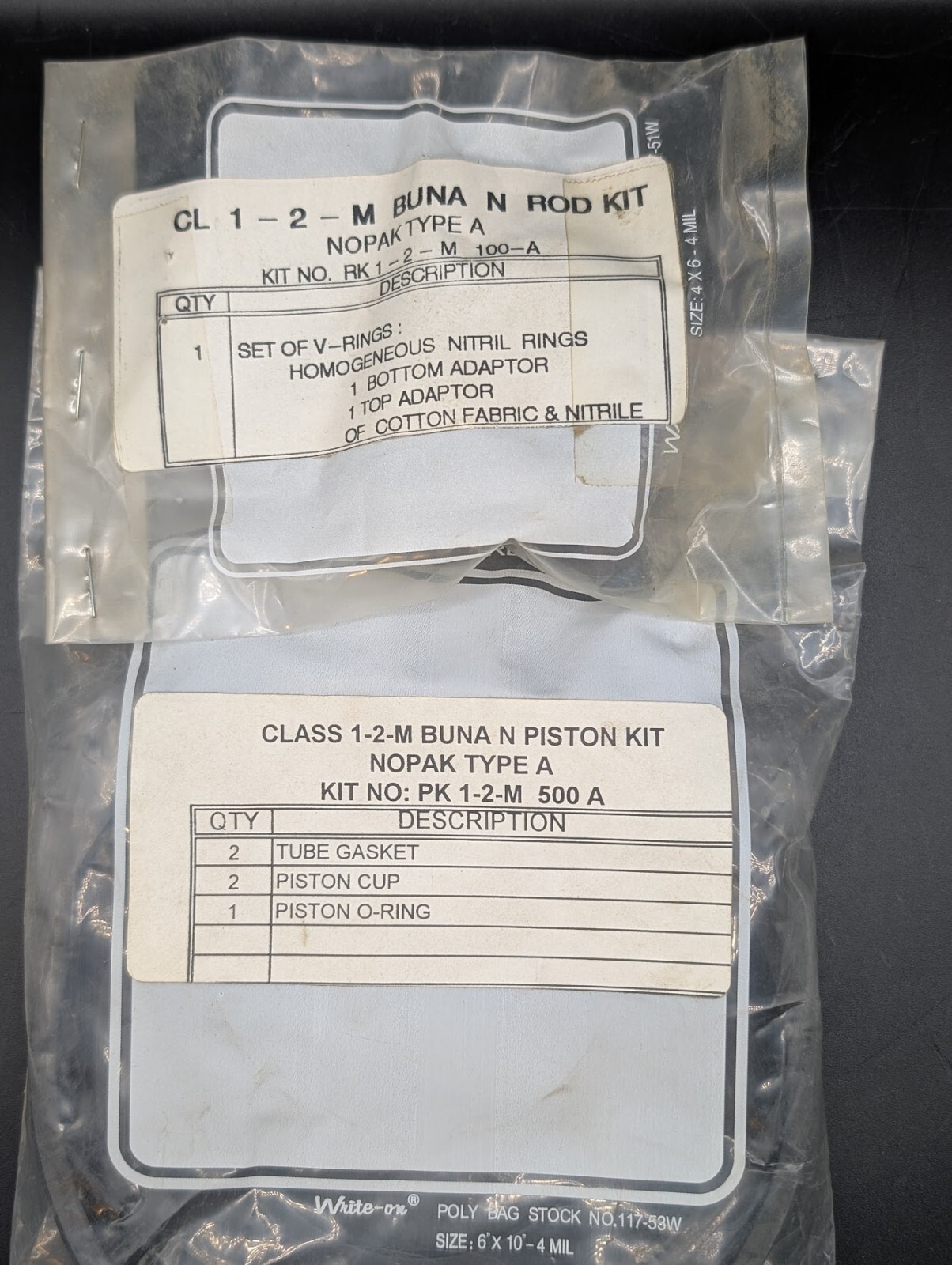 NOPAK PK12M-500A Piston Seal Repair Kit and RK-12M-100-A Rod Kit (SP419)