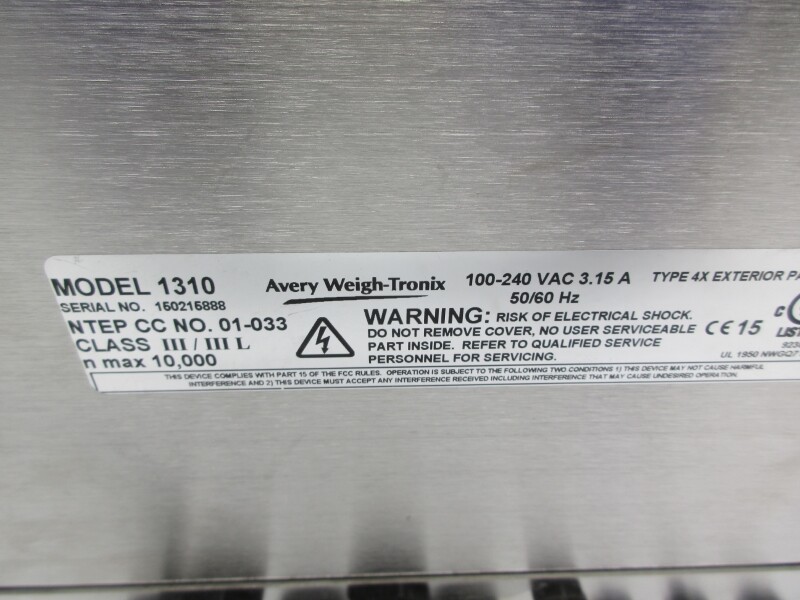 AVERY WEIGH TRONIX 1310 100-240VAC 3.15A UNMP