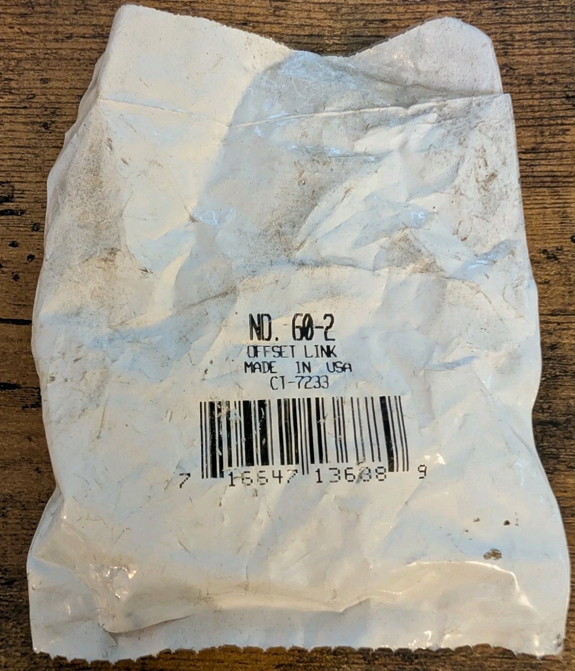 One Package Of 2 No. 60-2 Offset Links Made In USA CT-7233