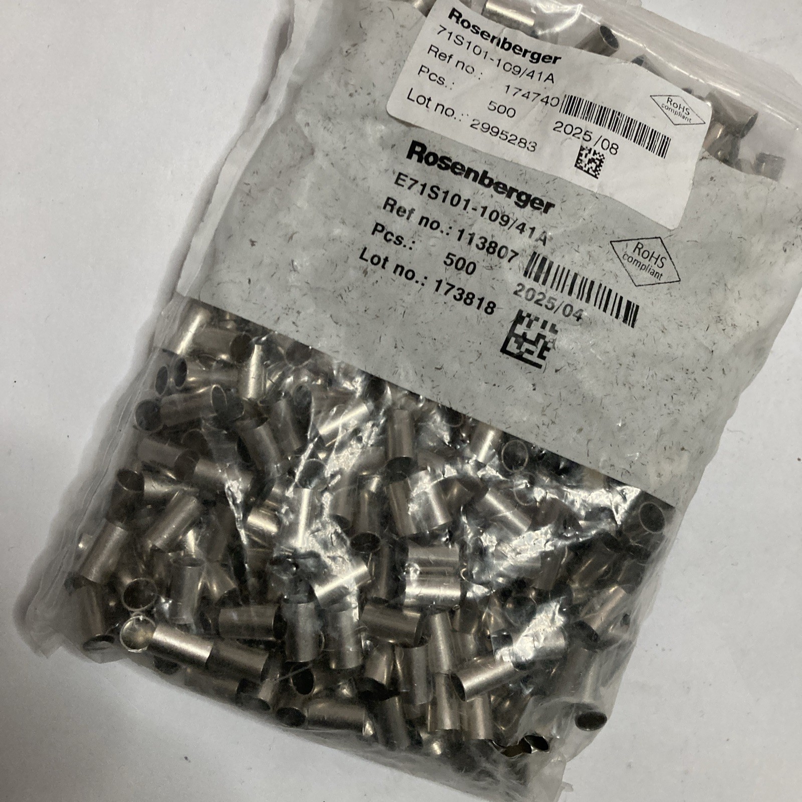 500 QTY Rosenberger 71-S101-109/41A 113807 / 174740 (Y2DE)