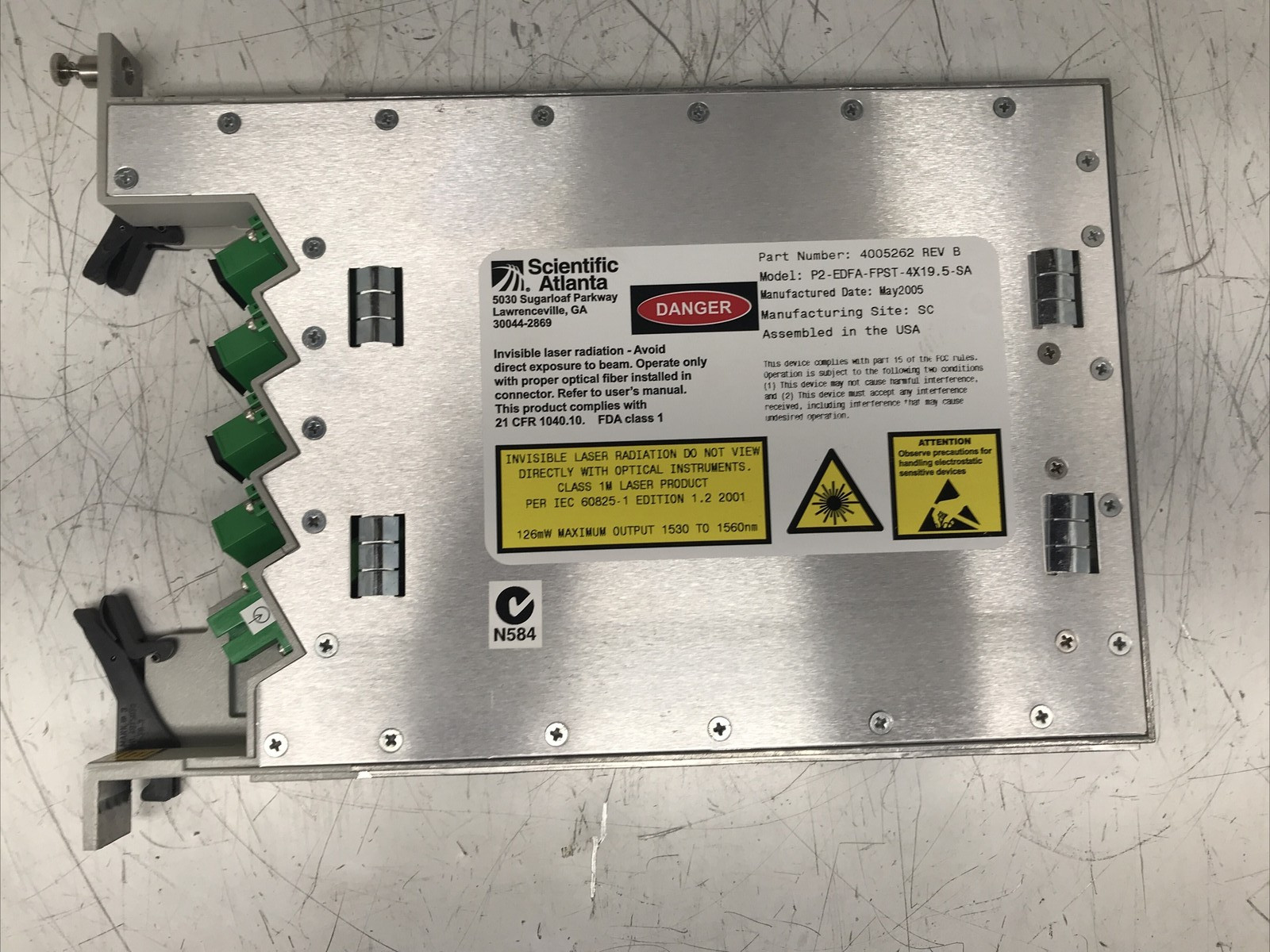 Scientific Atlanta Prisma II Optical Amplifier P2-EDFA-FPST-4X19.5-SA *UNTESTED