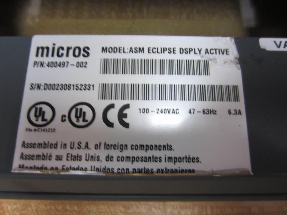 Micros 400497-002 ASM Eclipse Display CB RD 400497002 Case Only