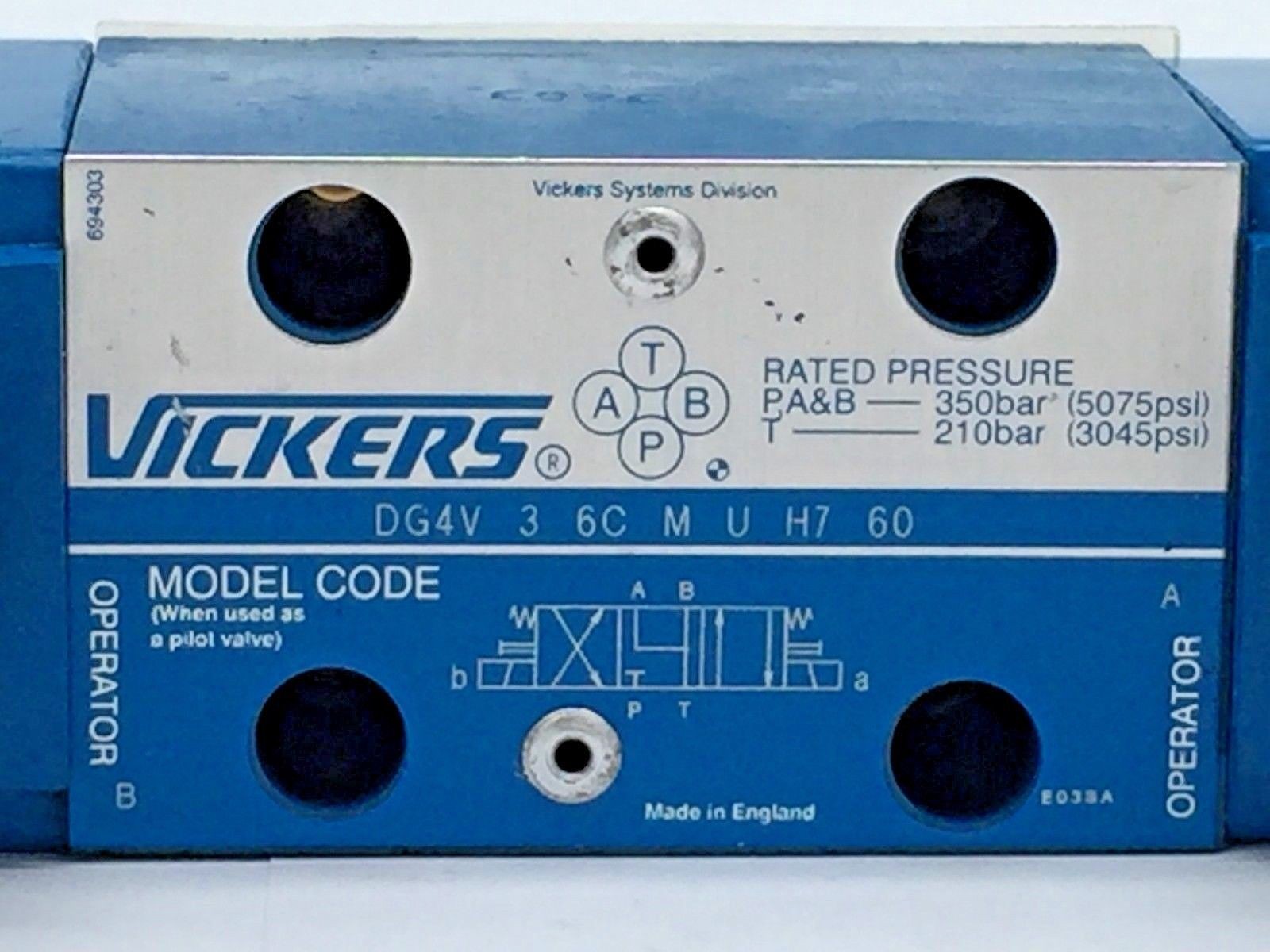 VICKERS DG4V-3-6C-M-U-H7-60 Hydraulic Valve Solenoid Directional 24V DC