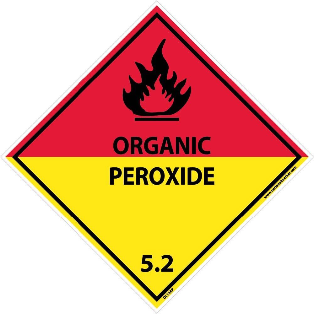 NMC DL18AP National Marker Dot Shipping Label Organic Peroxide 5.2 4 x 4 ps