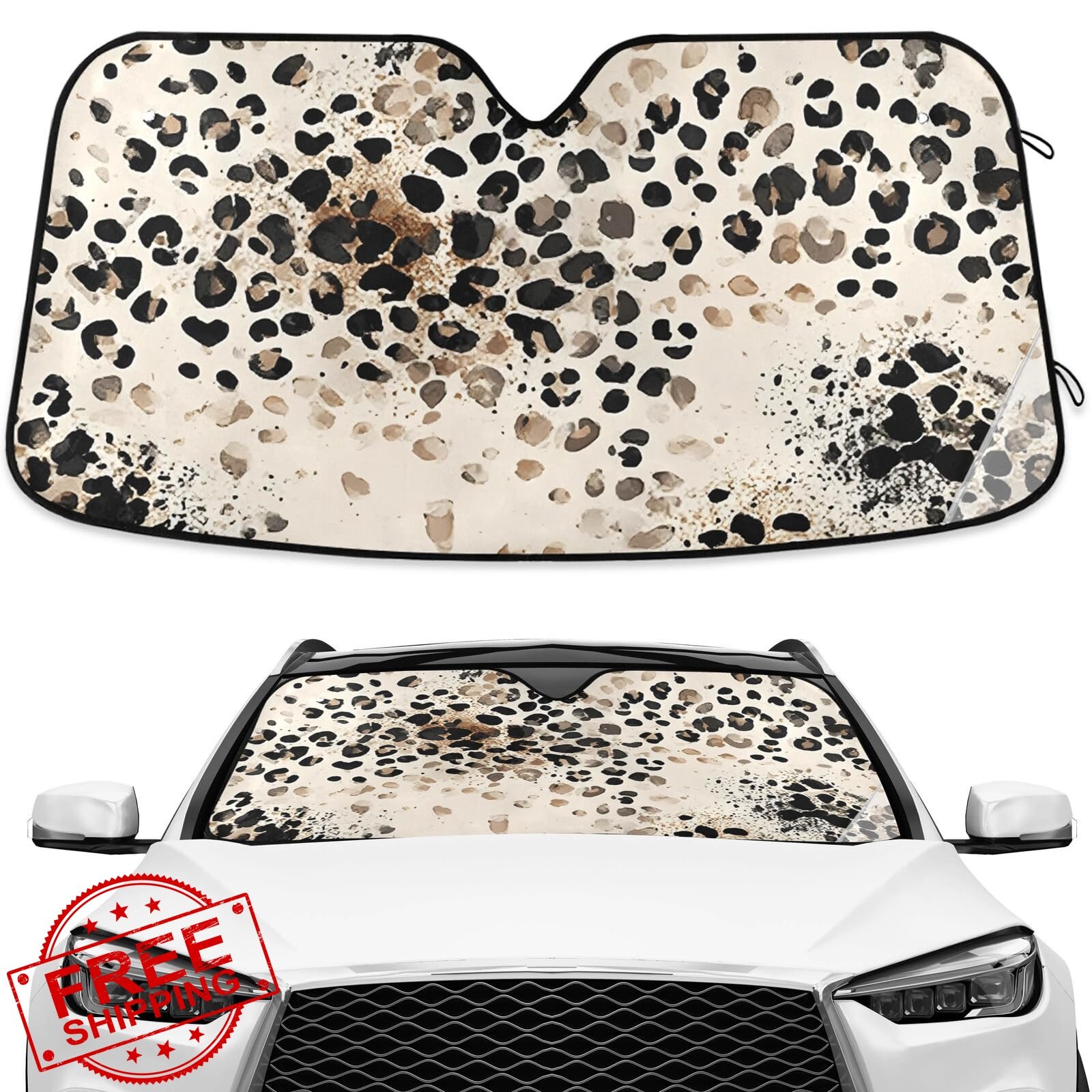 ALAZA Leopard Windshield Sunshade Truck SUV