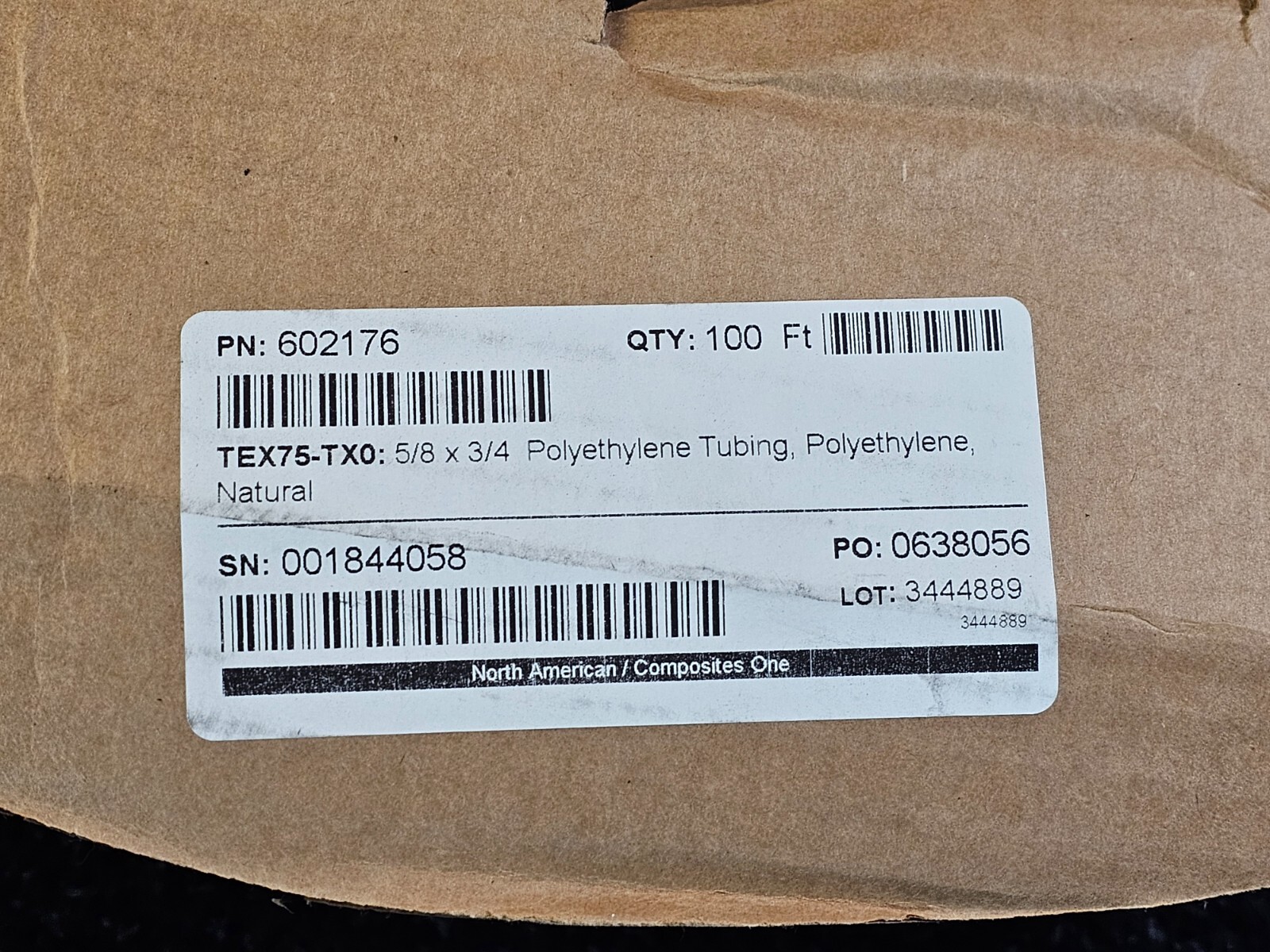 Natural Polyethylene Tubing 5/8″ x 3/4″ x 100 Feet Polyethylene Tubing 602176