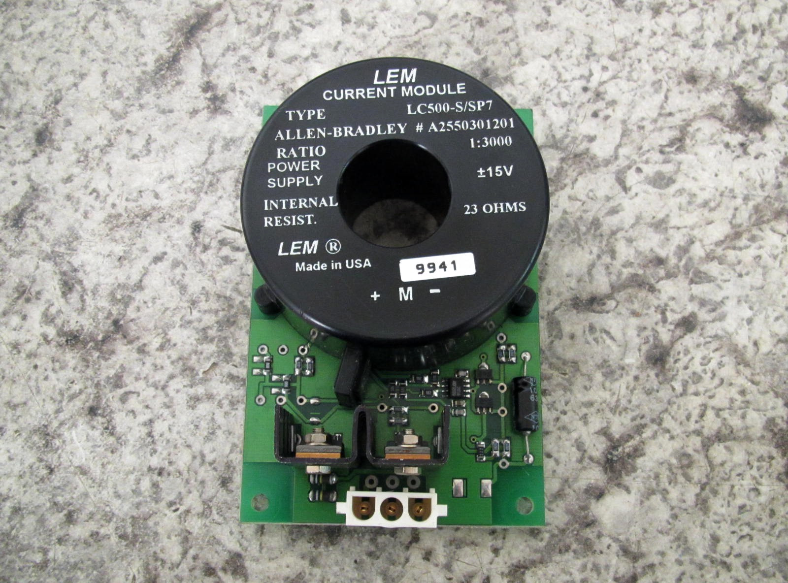 Allen-Bradley A2550301201 / LC500-S/SP7 1:3000 15V LEM Current Module Used