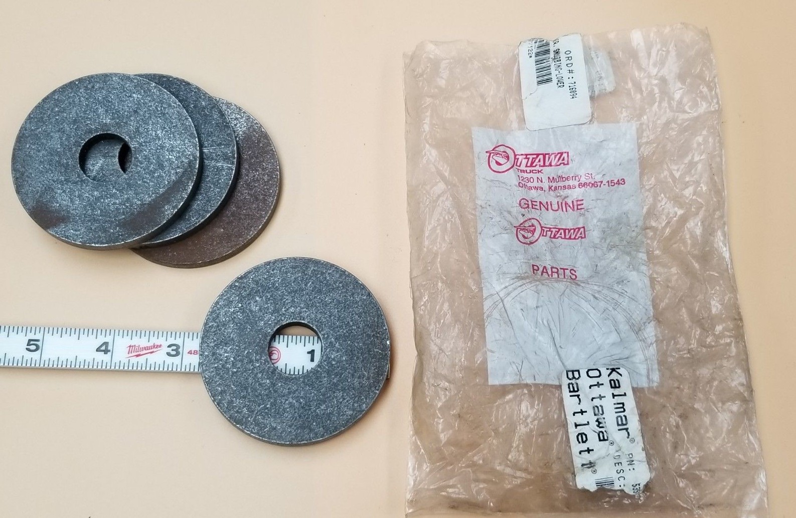 LOT OF 4 NEW KALMAR OTTAWA 53517122 WASHERS, SNUBBING-LOWER