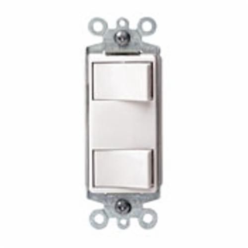 Leviton 1754-W 15A 1-Pole Non-Grounding Push-In Dual Rocker Switch
