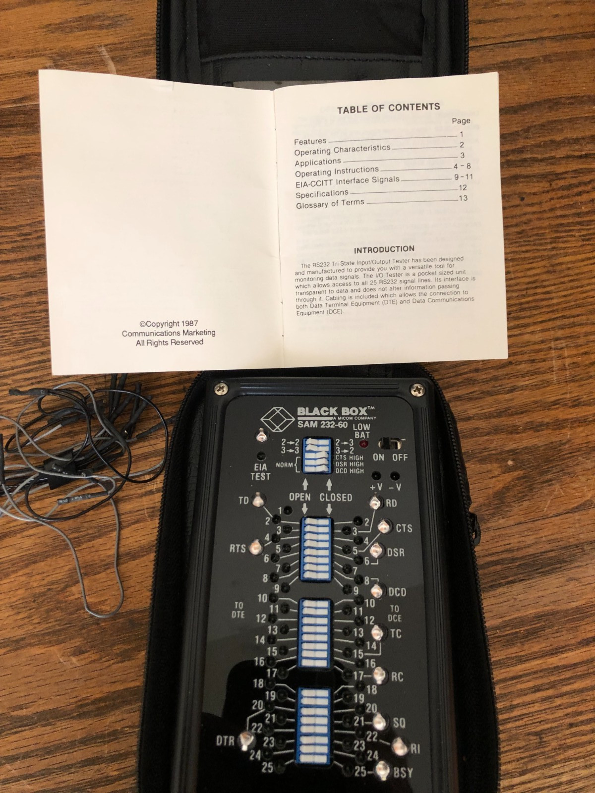 Working BLACK BOX SAM 232-60 BREAKOUT BOX RS232 I/O Tester.