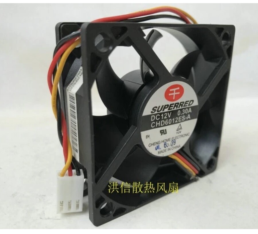 1 pcs SUPERRED CHD6012ES-A DC12V 0.30A 60mm 60*20mm 3-wire cooling fan