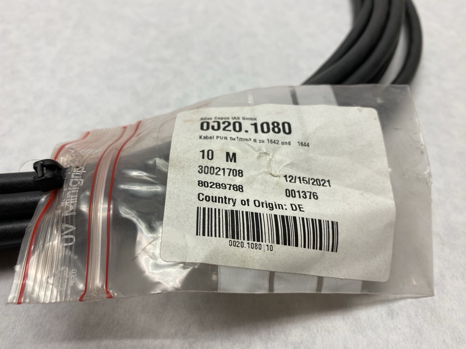 Atlas Copco 0020.1080 SCA Cable 10m Pur 5x1mm
