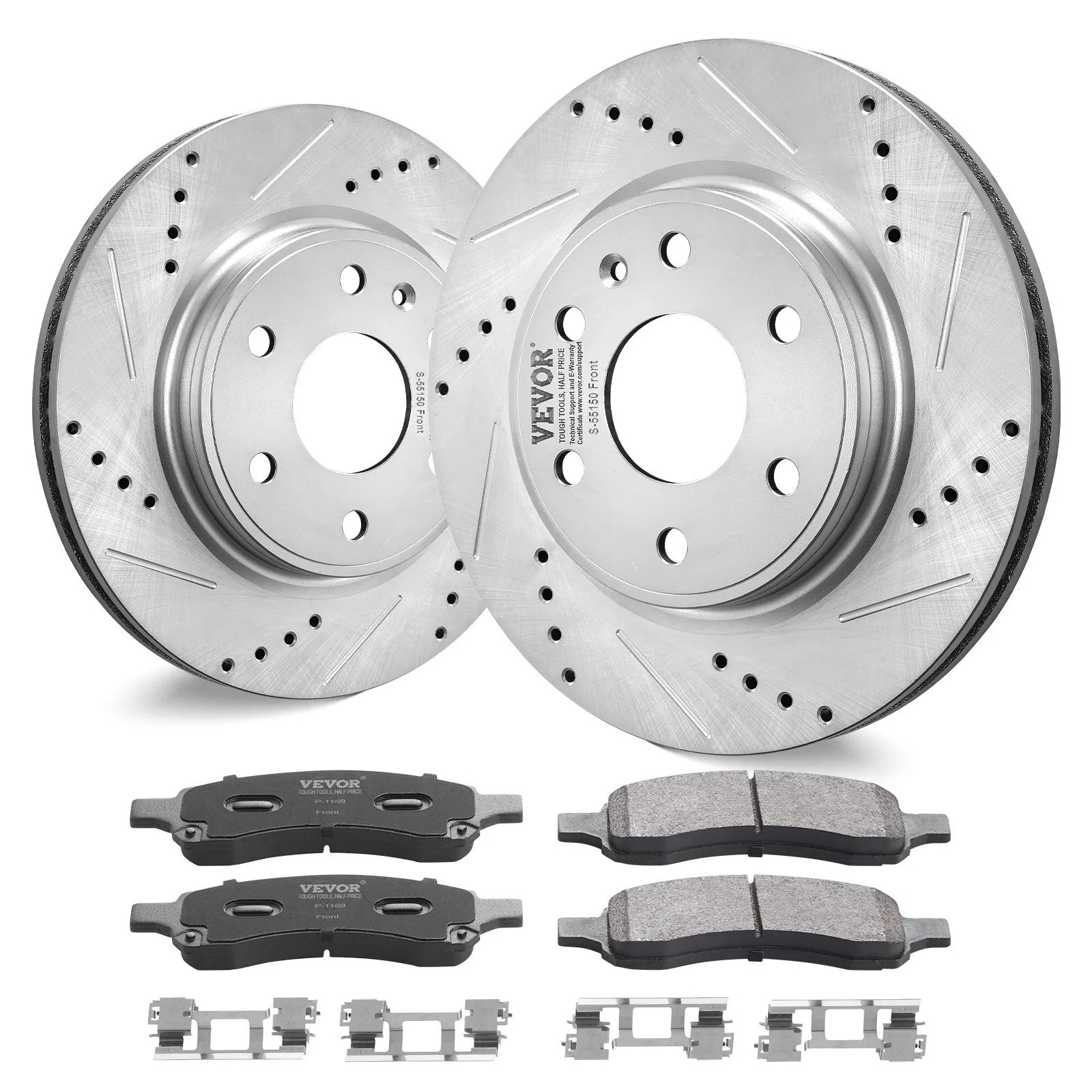 Front Brake Kit Compatible with 2007-2017 Chevy Traverse, Buick Enclave, GMC Aca