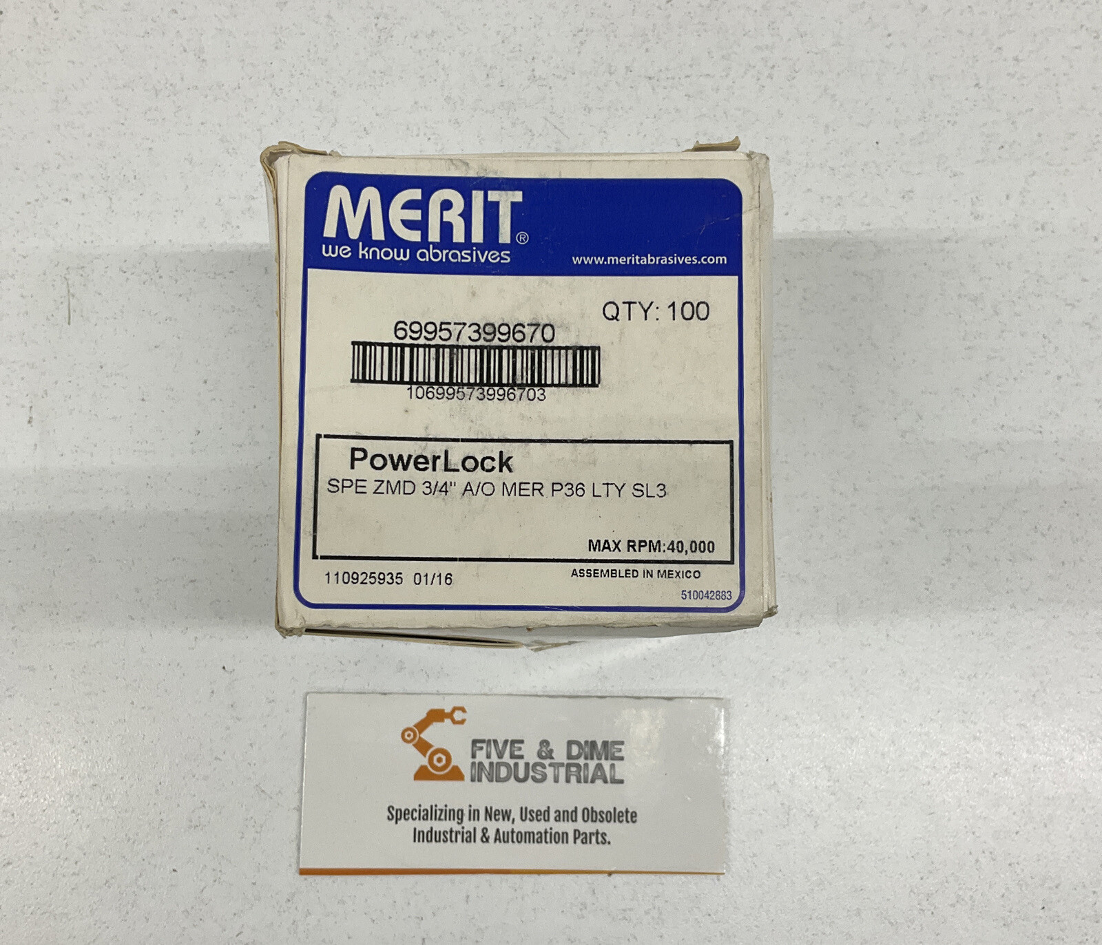 Merit 99670 PowerLock Disc SPE ZMD3/4″ A/O MER P36 LTY SL3 (BL204)