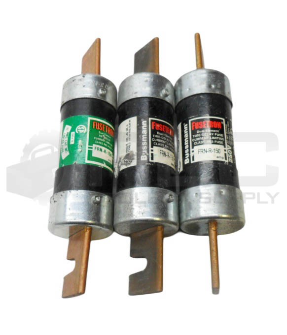 LOT OF 3 BUSSMANN FRN-R-150 DUAL ELEMENT FUSE 150A 250VAC